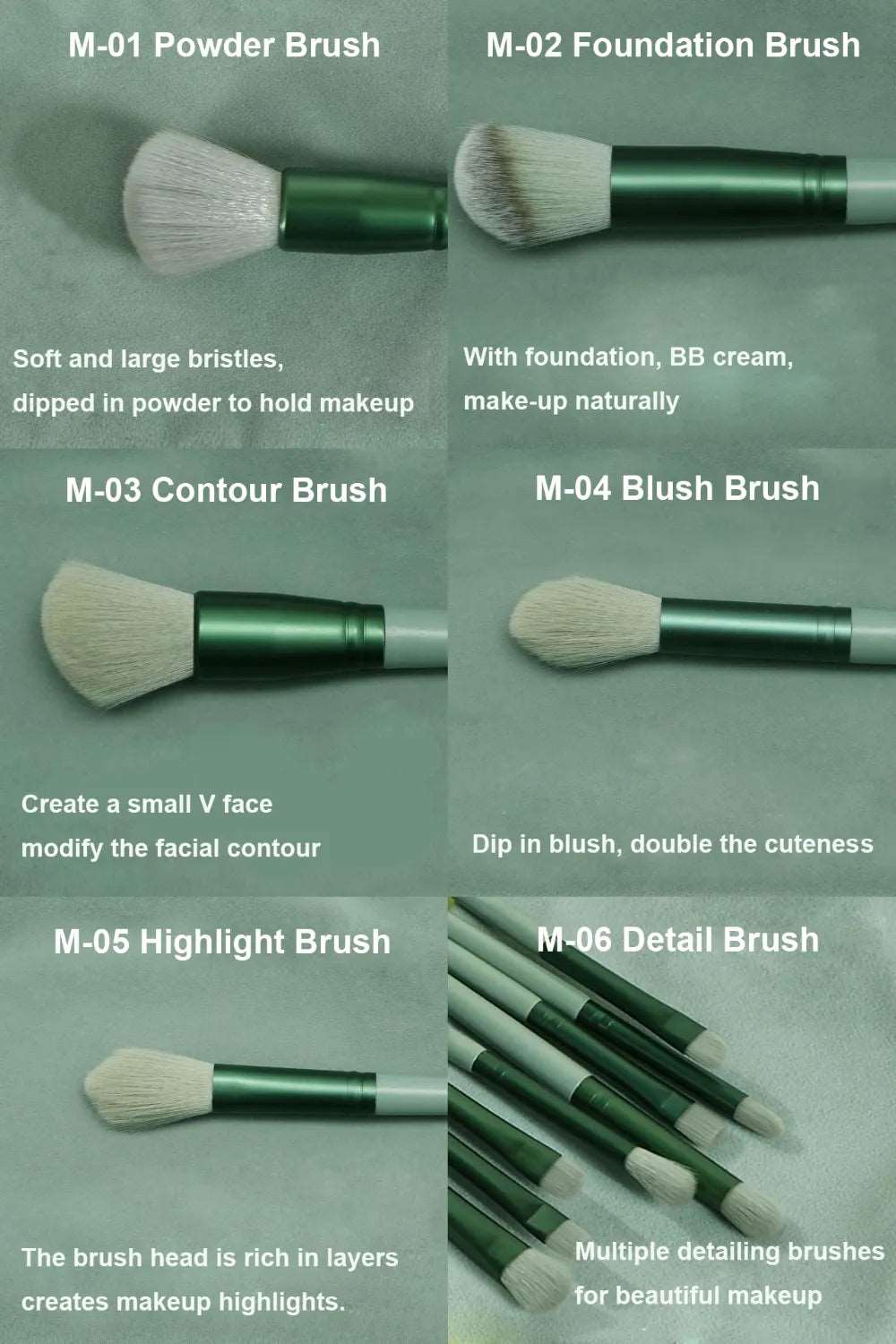 13Pcs Makeup Brush Set - Brush detailed quality 1