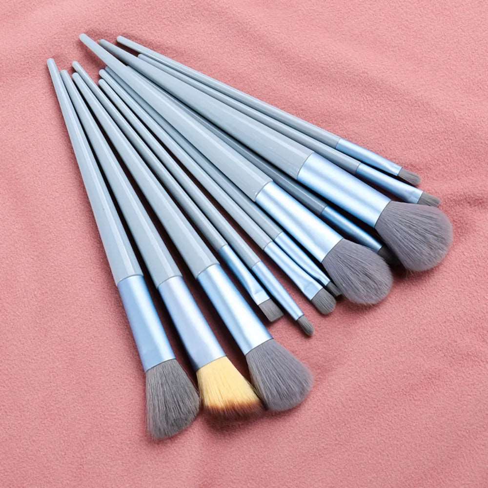 13Pcs Makeup Brush Set - blue without bag