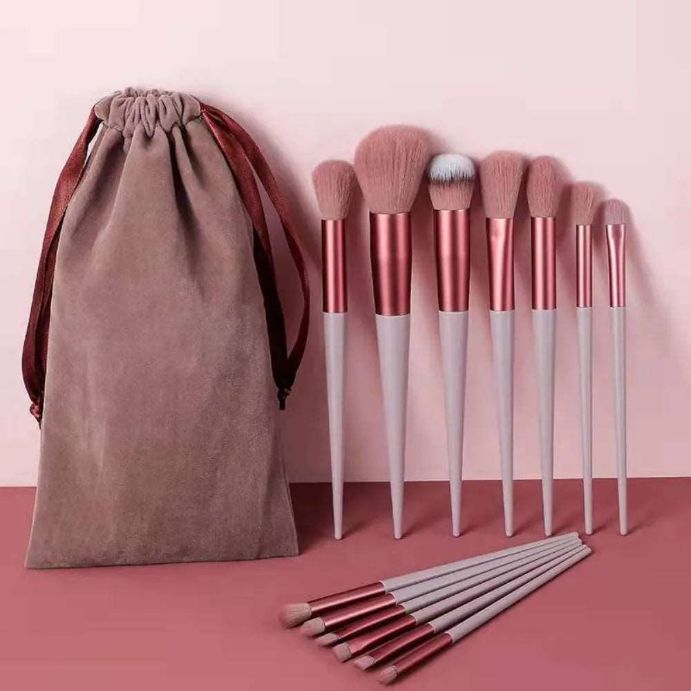 13Pcs Makeup Brush Set - Brown show