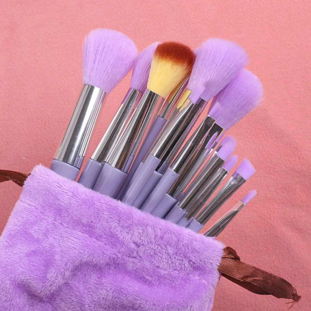 13Pcs Makeup Brush Set - Purple with bag