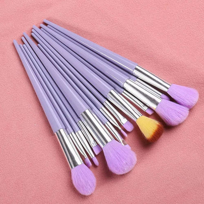 13Pcs Makeup Brush Set - Purple without bag